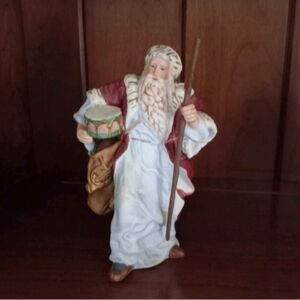 Vtg 1983 Hallmark Old World Santa Christmas Figurine With Bag Toys Drum & Stick